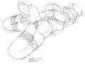 BF_Endora Swimsuit Hogtie_Sketch by BondoFox