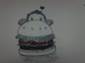 Castiel with a giant cheeseburger! by Lokilaufeyson