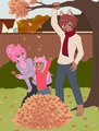 Maeko Leaf 'Splosion! Family in the Autumn by Spazzykoneko