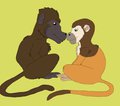 Monkey love by rascalraccoon