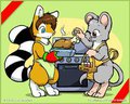 Chibi Kendall and Dario xmas themed commission by O-Kemono