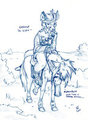 Riding into Town - art by Flinters