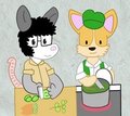 A DefenderPossum and a Cosmin prepare a dish