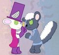A HypnoGoaty engages in a hypnotism battle with Gerrark