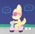 A Moogy and her scooter  by Lusopakak