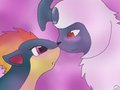Quilava X Absol by TheKirinWolf