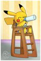 Baby Pikachu with a baby bottle