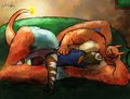 Couch cuddling by Amby