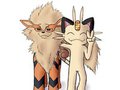 Meowth and Arcanine