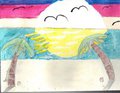 tropical beach at sunset by ferrarifan