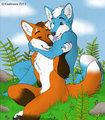 Werefox and Amaroq Cuddles. (Shaded) by AmaroqTheDragon