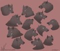 Rolly Polly Werewolf heads~ by Sefeiren