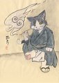 smoking cat by NaHCO3