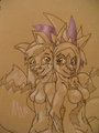 Ellen&Cynder back to back by CeramicFox