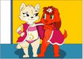 Eve and arineu protecting from the cold 30degrees  (part 01)  by arineu