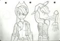 Applejack semi anthro sketch (paper)