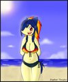 Janice at the beach by ZephyFoxy