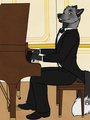 Silver Fox, Black Tie by tsaiwolf