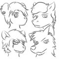 Furry heads practice (art)