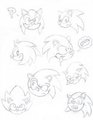 How to draw look faces sonic