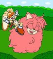Fluffy Amy gives Cream a ride 