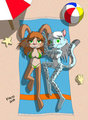 Victoria and Sunny at the beach. by DavidSamuelson