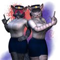 Nika and Tabby - duty uniform