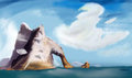 Mountain at sea