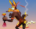 Coyote vs. Lightning by mreiof