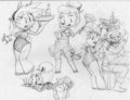 Beryl Bunny Suit and Mary Maid Outfit by monkeycheese