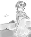 Sally on the beach
