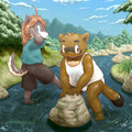 Let's play in the river! by termeneko