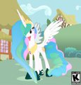 Princess Celestia about town by kuromerupanthar
