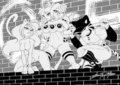 COMMISSION - OFF RPG Cosplay [Lineart and Grays]  