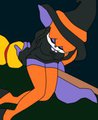 Jinx on her broom 