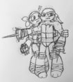 Big Bro protecting Lil Bro by Michyo