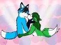 Tsukonko getting kissed by JohnBlueFox