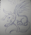 Purple Winged Wolf Sketch