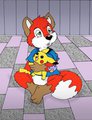 Little Foxy is sick! (Gift art) by abdl86