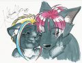 Snuggle by Katherine Voss  by whitewulfe