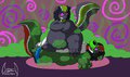 Commission: Molo meets StinkBrain by silverdragon