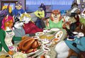 The Kitteh Kitchen's Thanksgiving feast by Chaotikat