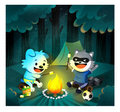Moof & Rabid Camping in the Woods by RabidRaccoon